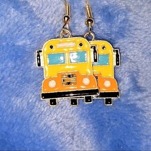 Yellow and Orange School Bus Earrings
